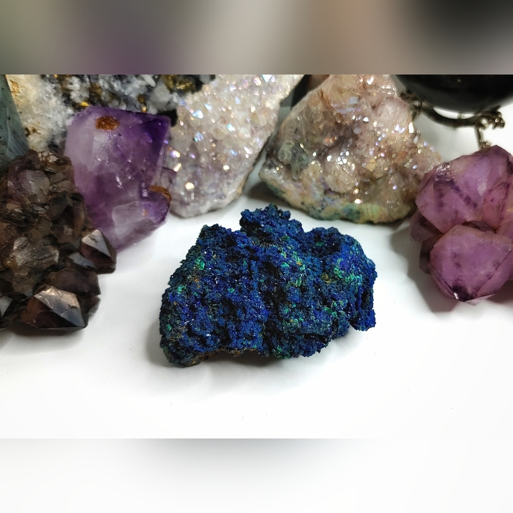 Azurite & Malachite Crystal Cluster